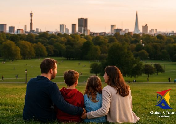 familia disfrutando de una panorámica desde Primrose Hill